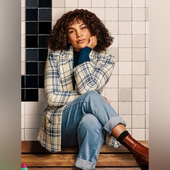 ZARA Double Breasted Textured Weave Jacket - Picture 7 of 8